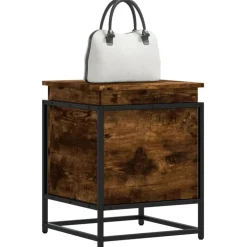 vidaXL Opbergbox met deksel 40x40x51,5 cm bewerkt hout gerookt eiken