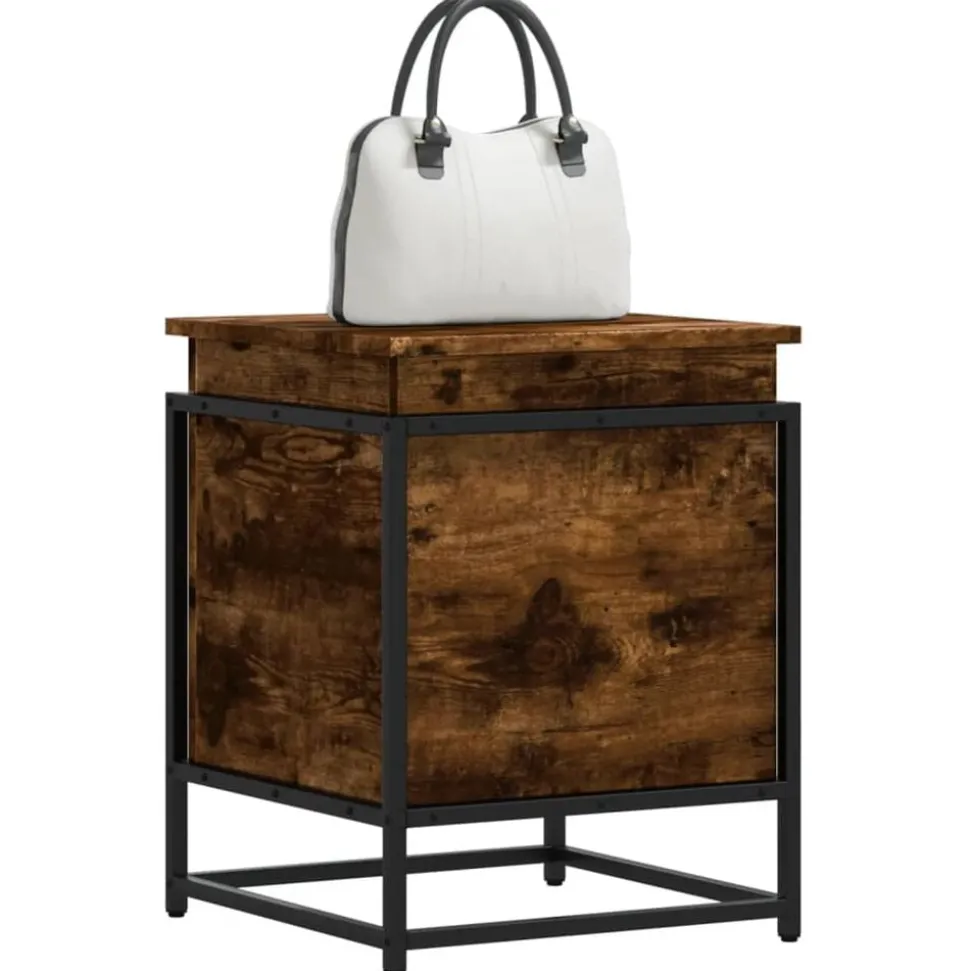 vidaXL Opbergbox met deksel 40x40x51,5 cm bewerkt hout gerookt eiken