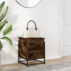 vidaXL Opbergbox met deksel 40x40x51,5 cm bewerkt hout gerookt eiken