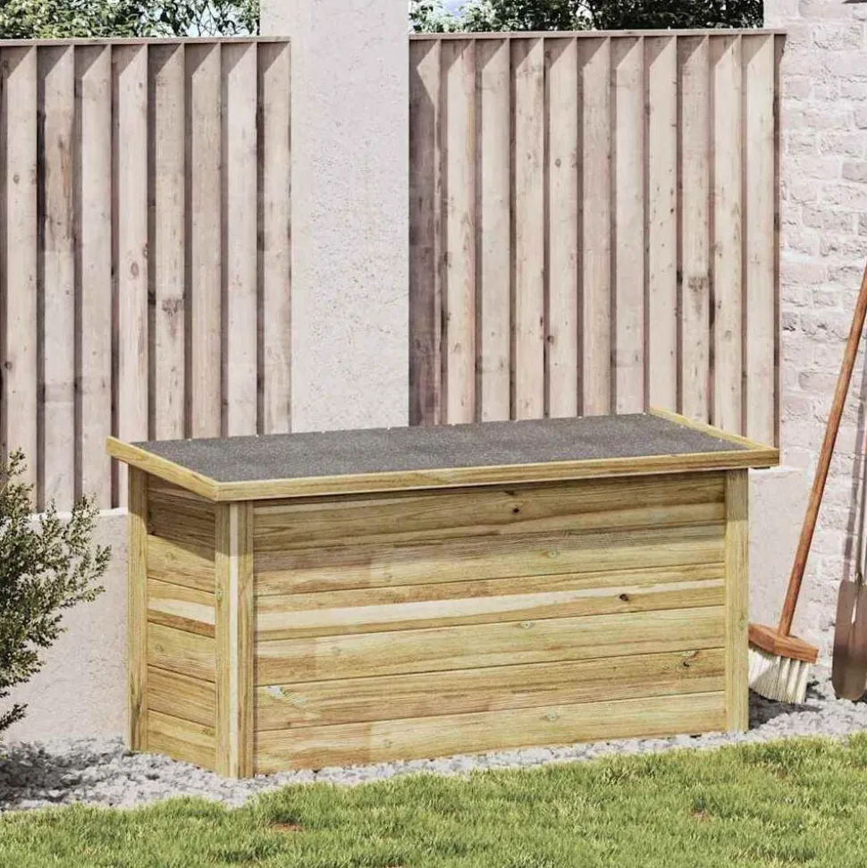 vidaXL Opbergbox Naturel 119 x 44,5 x 58 cm Geïmpregneerd grenenhout