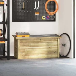 vidaXL Opbergbox Naturel 119 x 44,5 x 58 cm Geïmpregneerd grenenhout