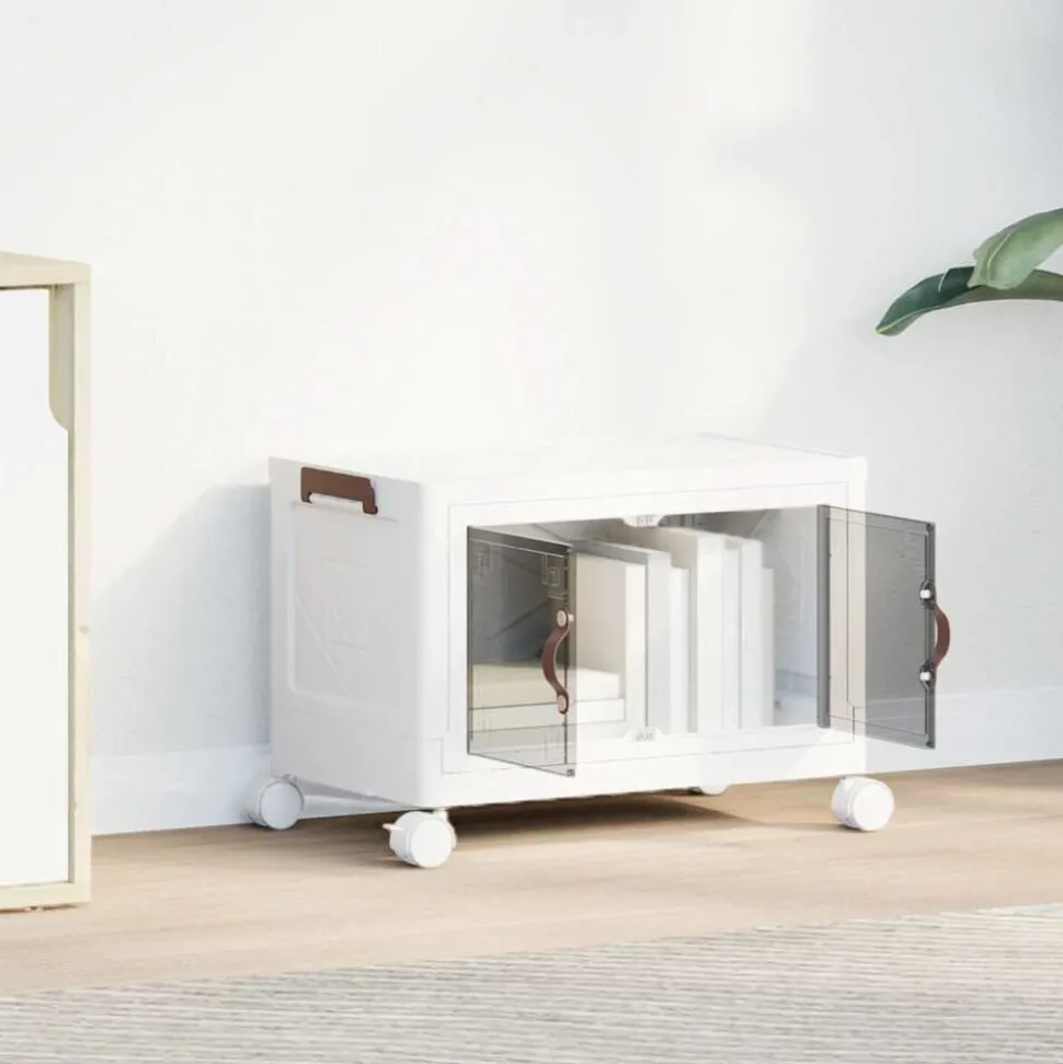 vidaXL Opbergbox stapelbaar met wielen 28 L 48,5x29,5x33 cm