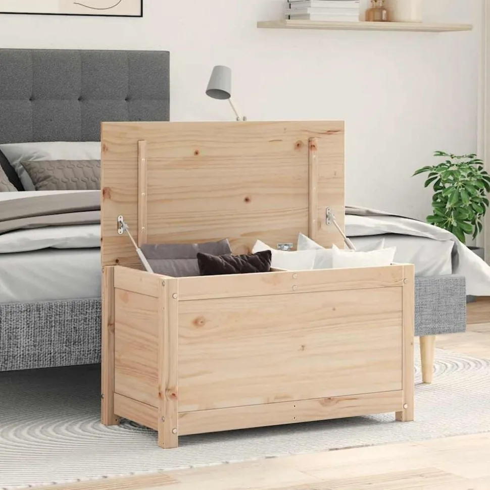 vidaXL Opbergbox 80x40x45,5 cm massief grenenhout