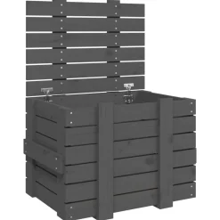 vidaXL Opbergbox 58x40,5x42 cm massief grenenhout grijs