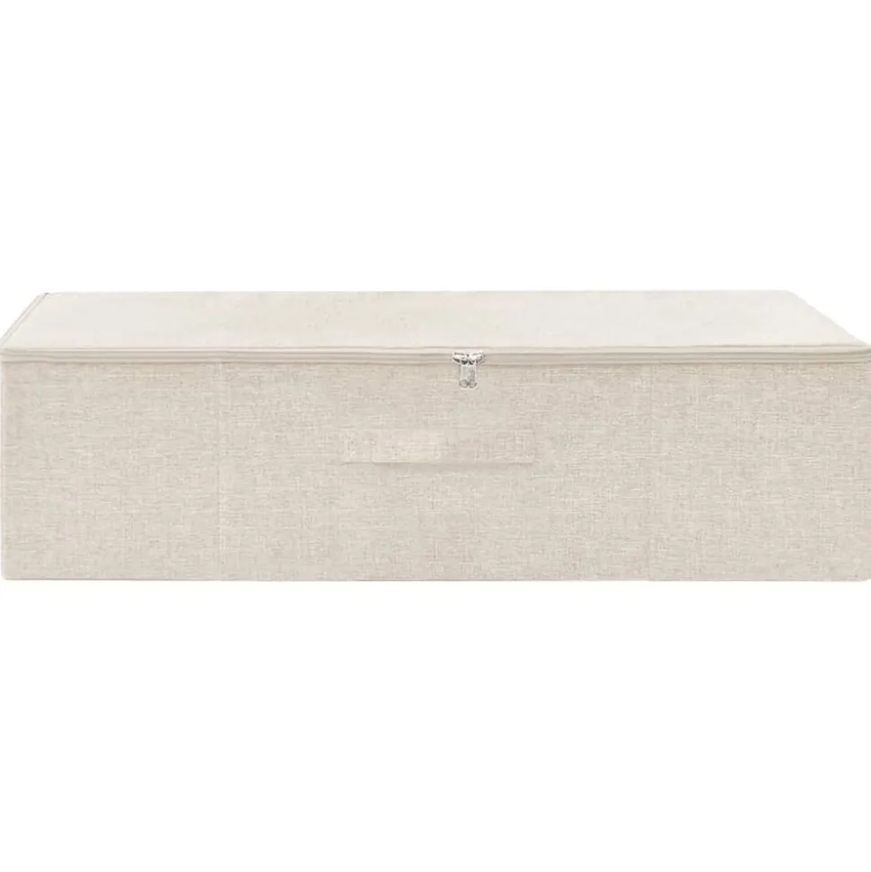 vidaXL Opbergbox 70x40x18 cm stof crèmekleurig