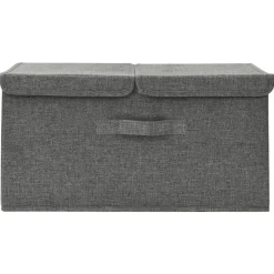 vidaXL Opbergbox 50x30x25 cm stof antracietkleurig