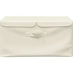vidaXL Opbergbox 50x30x25 cm stof crèmekleurig