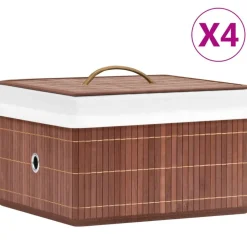 vidaXL Opbergboxen 4 st bamboe bruin