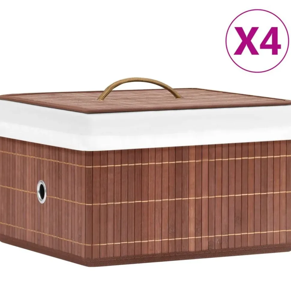 vidaXL Opbergboxen 4 st bamboe bruin