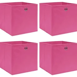 vidaXL Opbergboxen 4 st 32x32x32 cm stof roze