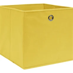 vidaXL Opbergboxen 4 st 32x32x32 cm stof geel