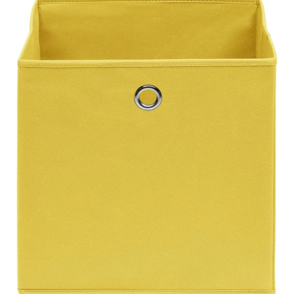 vidaXL Opbergboxen 4 st 32x32x32 cm stof geel