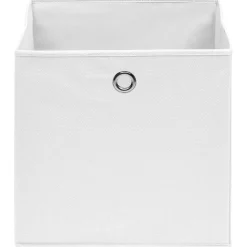 vidaXL Opbergboxen 4 st 28x28x28 cm nonwoven stof wit