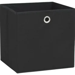 vidaXL Opbergboxen 4 st 28x28x28 cm nonwoven stof zwart