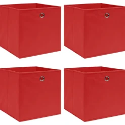 vidaXL Opbergboxen 4 st 32x32x32 cm stof rood