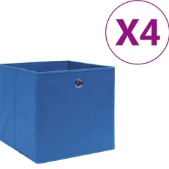 vidaXL Opbergboxen 4 st 28x28x28 cm nonwoven stof blauw