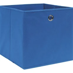vidaXL Opbergboxen 4 st 28x28x28 cm nonwoven stof blauw