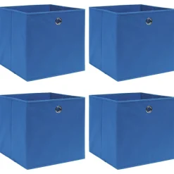 vidaXL Opbergboxen 4 st 32x32x32 cm stof blauw