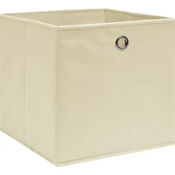 vidaXL Opbergboxen 4 st 32x32x32 cm stof crèmekleurig