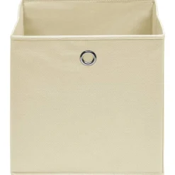 vidaXL Opbergboxen 4 st 32x32x32 cm stof crèmekleurig