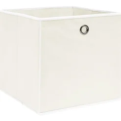 vidaXL Opbergboxen 4 st 32x32x32 cm stof wit
