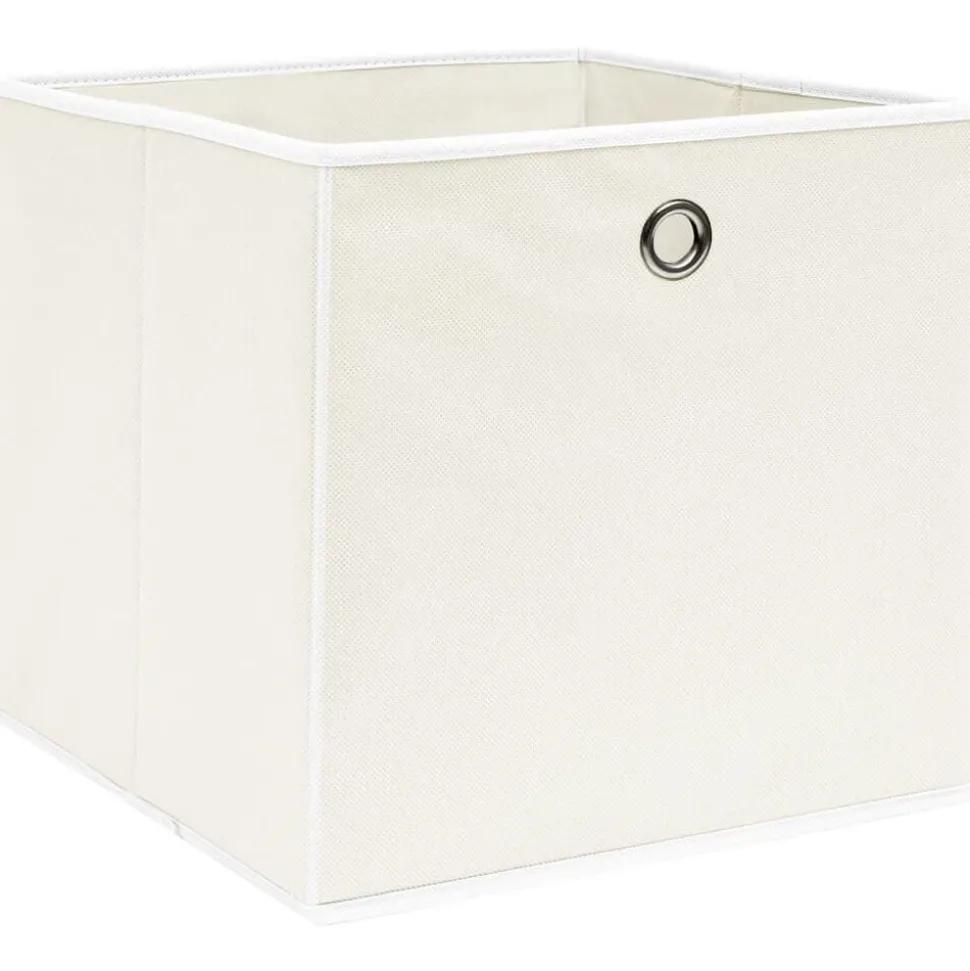 vidaXL Opbergboxen 4 st 32x32x32 cm stof wit