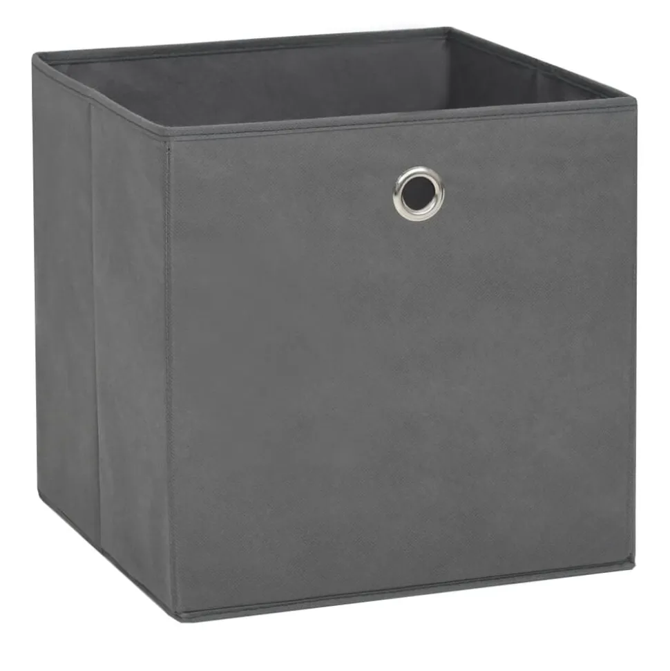 vidaXL Opbergboxen 4 st 28x28x28 cm nonwoven stof grijs