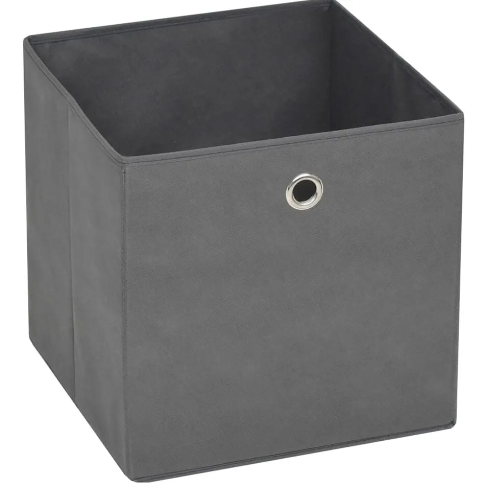 vidaXL Opbergboxen 4 st 28x28x28 cm nonwoven stof grijs