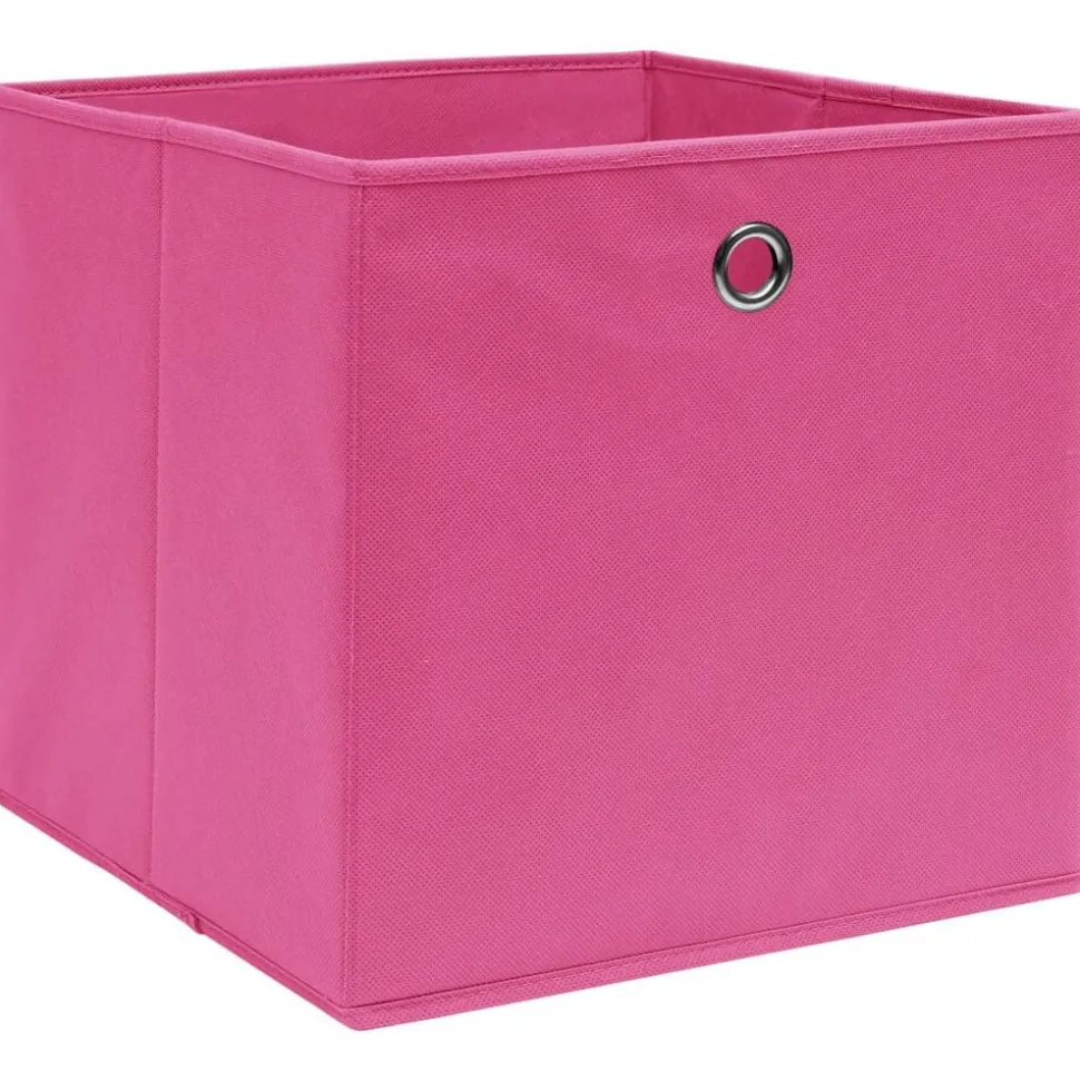 vidaXL Opbergboxen 4 st 28x28x28 cm nonwoven stof roze
