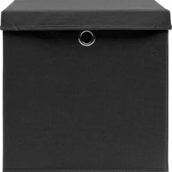 vidaXL Opbergboxen met deksel 4 st 32x32x32 cm stof zwart