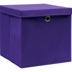 vidaXL Opbergboxen met deksel 4 st 28x28x28 cm paars