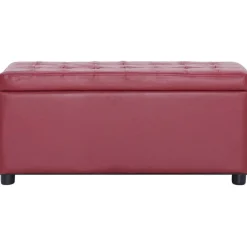 vidaXL Opberghocker 87,5 cm kunstleer wijnrood