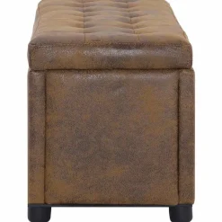 vidaXL Opberghocker 87,5 cm kunstsuède bruin