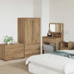 vidaXL Opbergkast Artisan Eiken 80 x 48 x 57 cm Bewerkt hout