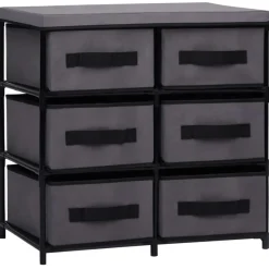 vidaXL Opbergkast met 6 lades 55x29x55 cm staal grijs