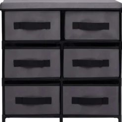 vidaXL Opbergkast met 6 lades 55x29x55 cm staal grijs