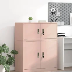 vidaXL Opbergkast Roze 90 x 40 x 40 cm Staal