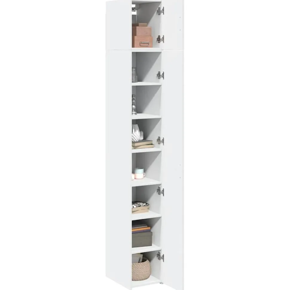vidaXL Opbergkast smal 30x42,5x225 cm bewerkt hout wit