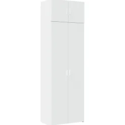 vidaXL Opbergkast 70x42,5x225 cm bewerkt hout wit