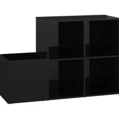 vidaXL Opbergkast 105x35,5x70 cm bewerkt hout hoogglans zwart