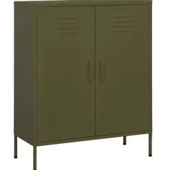 vidaXL Opbergkast 80x35x101,5 cm staal olijfgroen