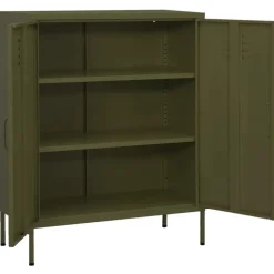 vidaXL Opbergkast 80x35x101,5 cm staal olijfgroen