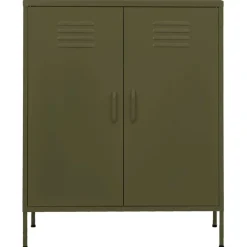 vidaXL Opbergkast 80x35x101,5 cm staal olijfgroen