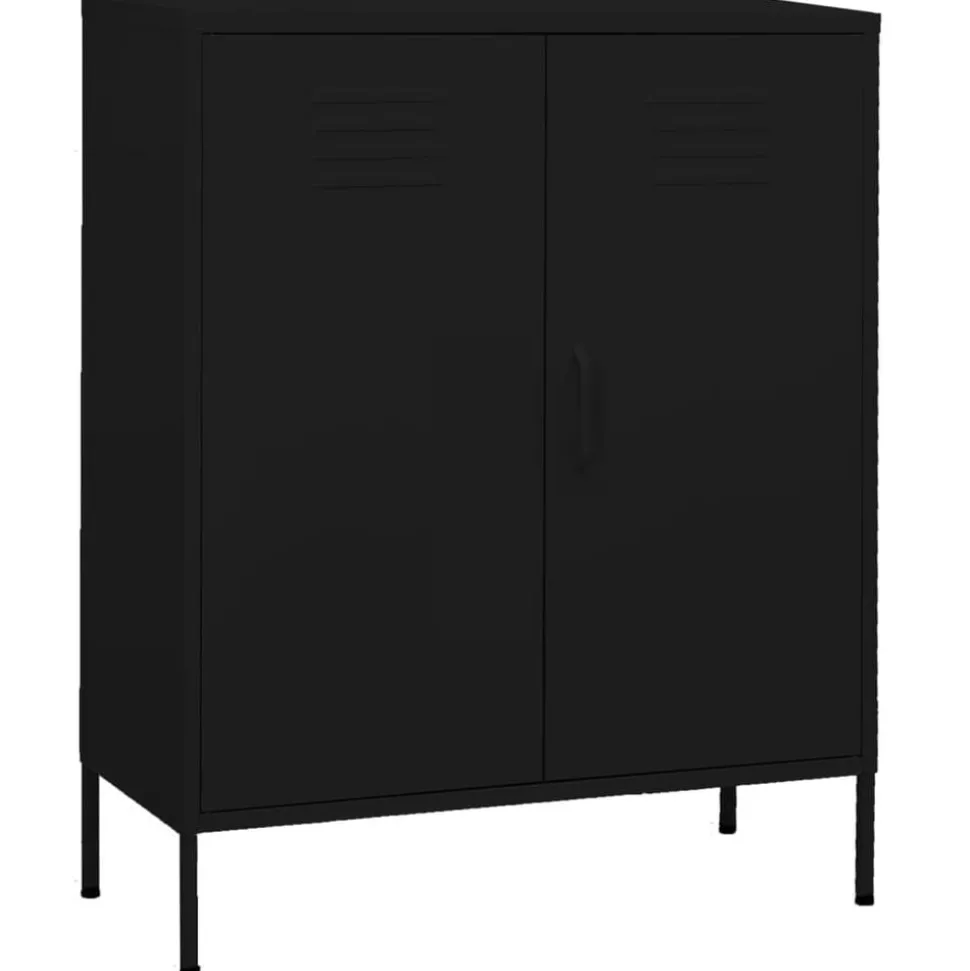 vidaXL Opbergkast 80x35x101,5 cm staal zwart