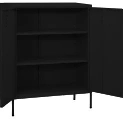 vidaXL Opbergkast 80x35x101,5 cm staal zwart
