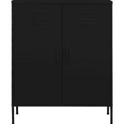 vidaXL Opbergkast 80x35x101,5 cm staal zwart