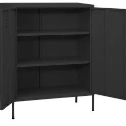 vidaXL Opbergkast 80x35x101,5 cm staal antracietkleurig