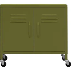 vidaXL Opbergkast 60x35x56 cm staal olijfgroen
