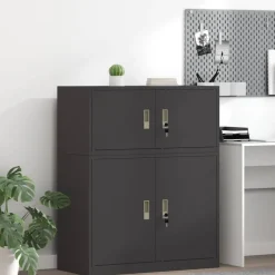 vidaXL Opbergkast Zwart 90 x 40 x 40 cm Staal