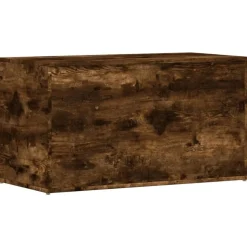 vidaXL Opbergkist 84x42x46 cm bewerkt hout gerookt eikenkleurig